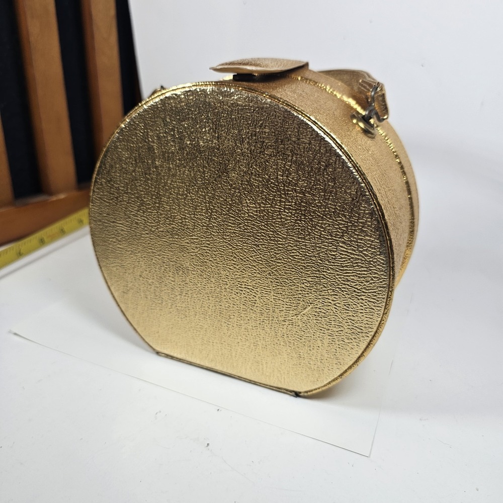 GOLD PURSE HANDBAG GOLD ROUND PRE OWNED Vtg Beaded - Picture 5 of 8